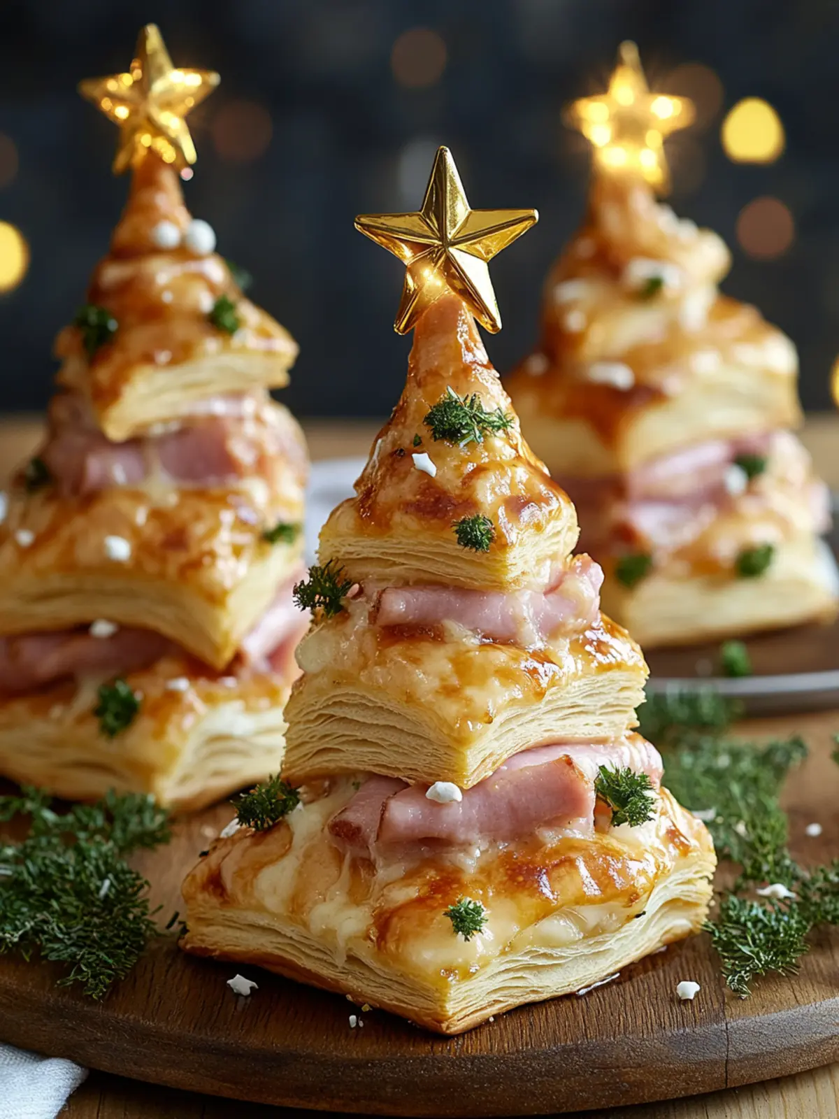 Ham & Cheese Puff Pastry Christmas Trees for Festive Fun 2 HAM & CHEESE PUFF PASTRY CHRISTMAS TREES