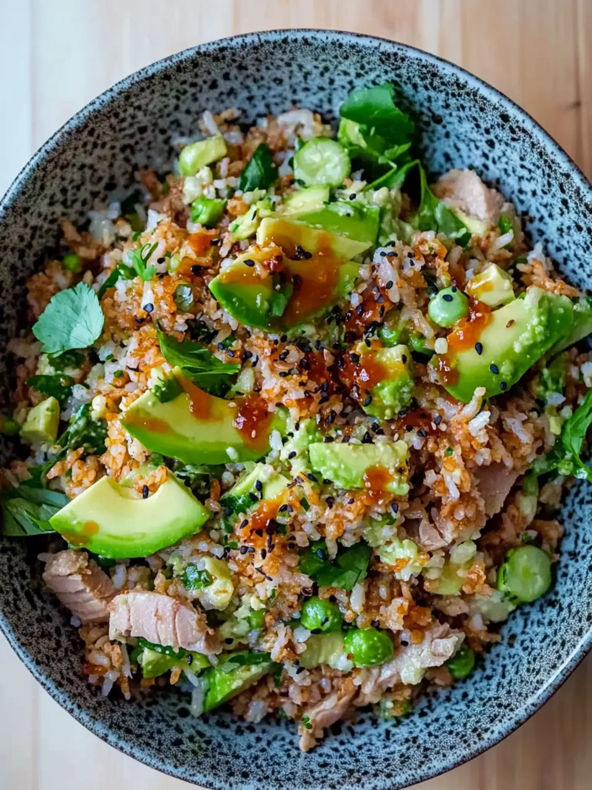 Tuna Avocado Crispy Rice Salad: Quick, Fun, and Flavorful! 2 Tuna Avocado Crispy Rice Salad