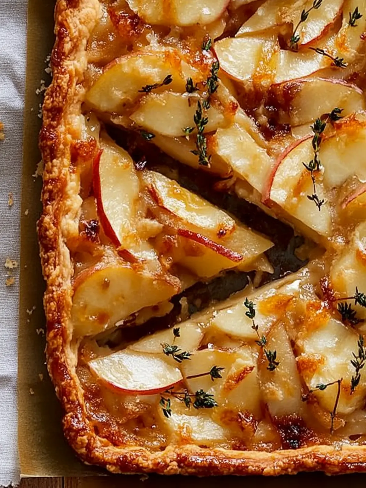 Caramelized Onion, Apple & Cheddar Tart