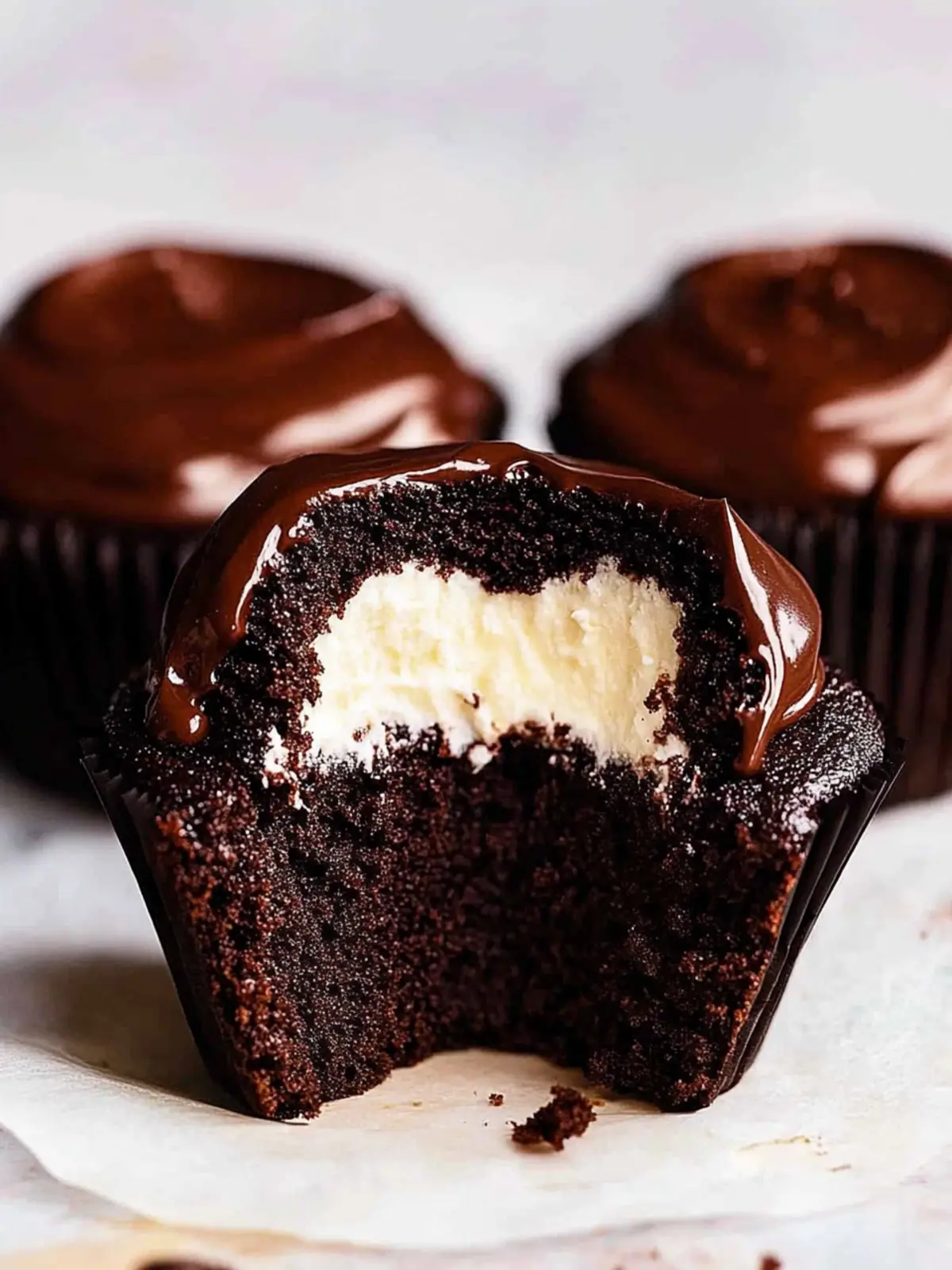 Whipped Cream-Filled Chocolate Cupcakes with Ganache Bliss 2 Whipped Cream-Filled Chocolate Cupcakes With Chocolate Ganache Frosting