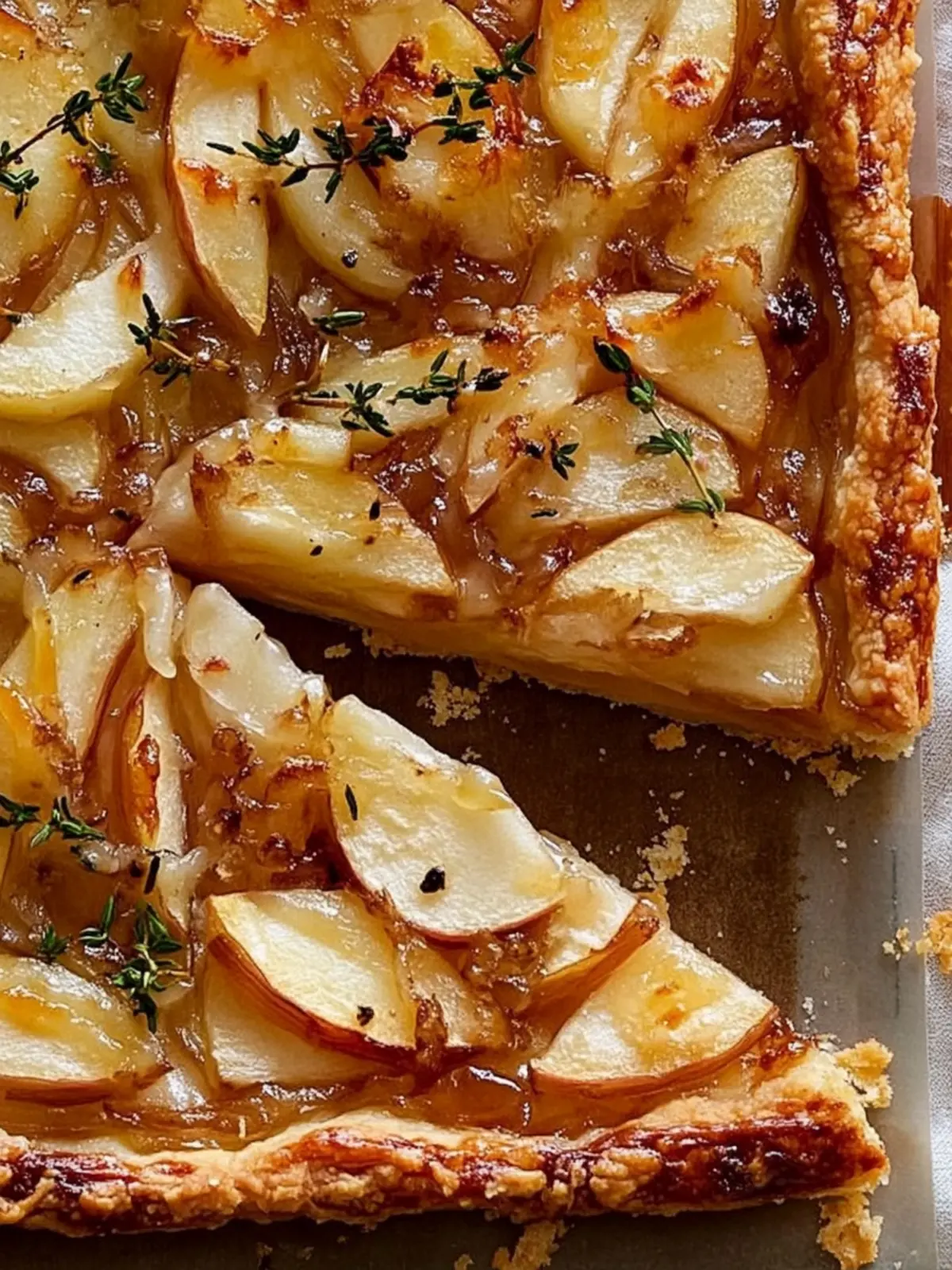 Caramelized Onion, Apple & Cheddar Tart