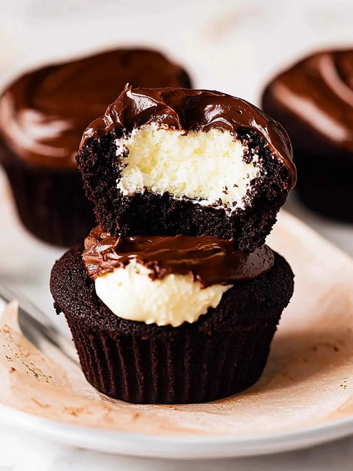 Whipped Cream-Filled Chocolate Cupcakes with Ganache Bliss 3 Whipped Cream-Filled Chocolate Cupcakes With Chocolate Ganache Frosting