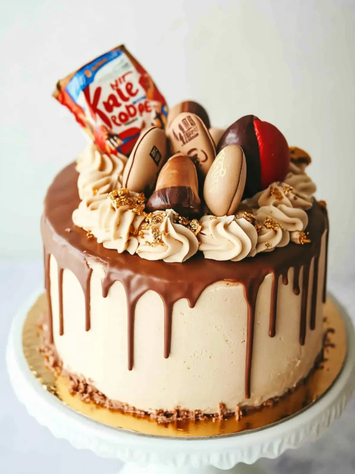 Indulge in Kinder Bueno Cake with Gold Drip Bliss 3 Kinder Bueno Cake with Gold Drip
