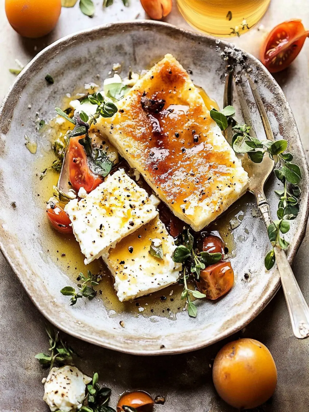Pan-Fried Feta with Peppered Honey