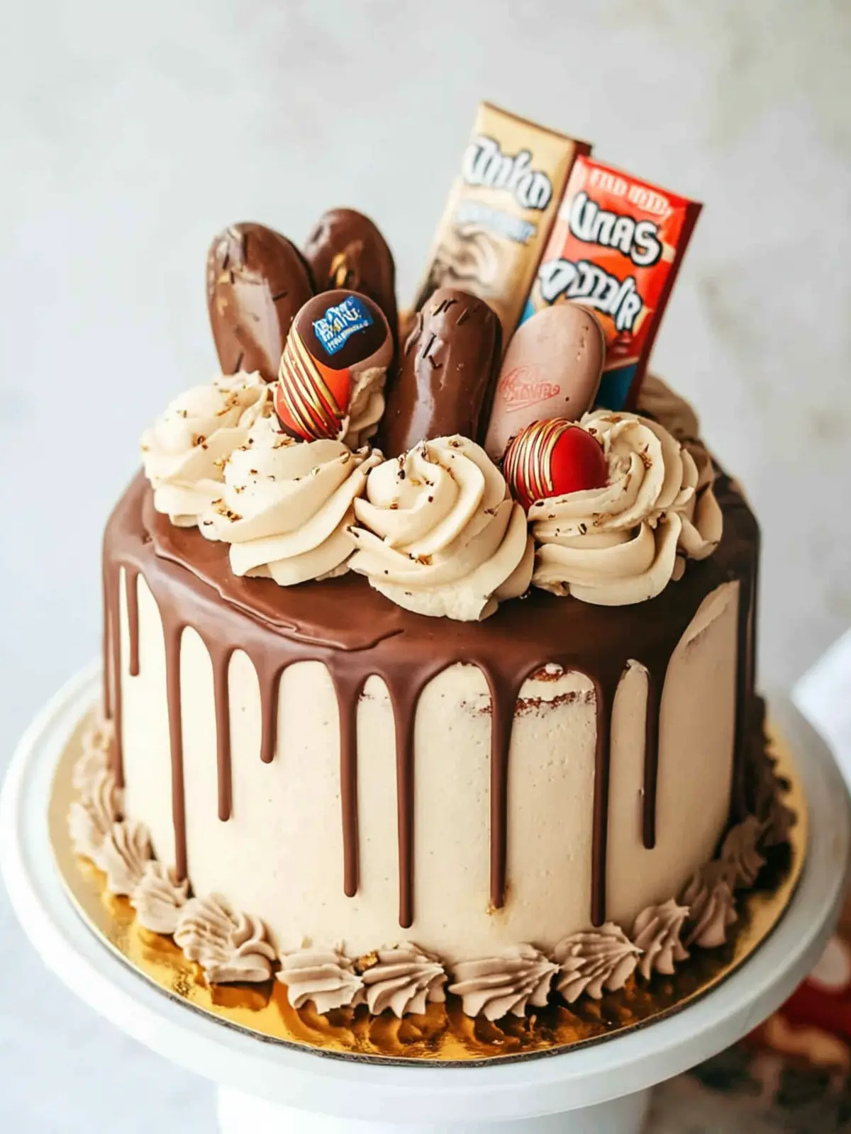 Indulge in Kinder Bueno Cake with Gold Drip Bliss 2 Kinder Bueno Cake with Gold Drip