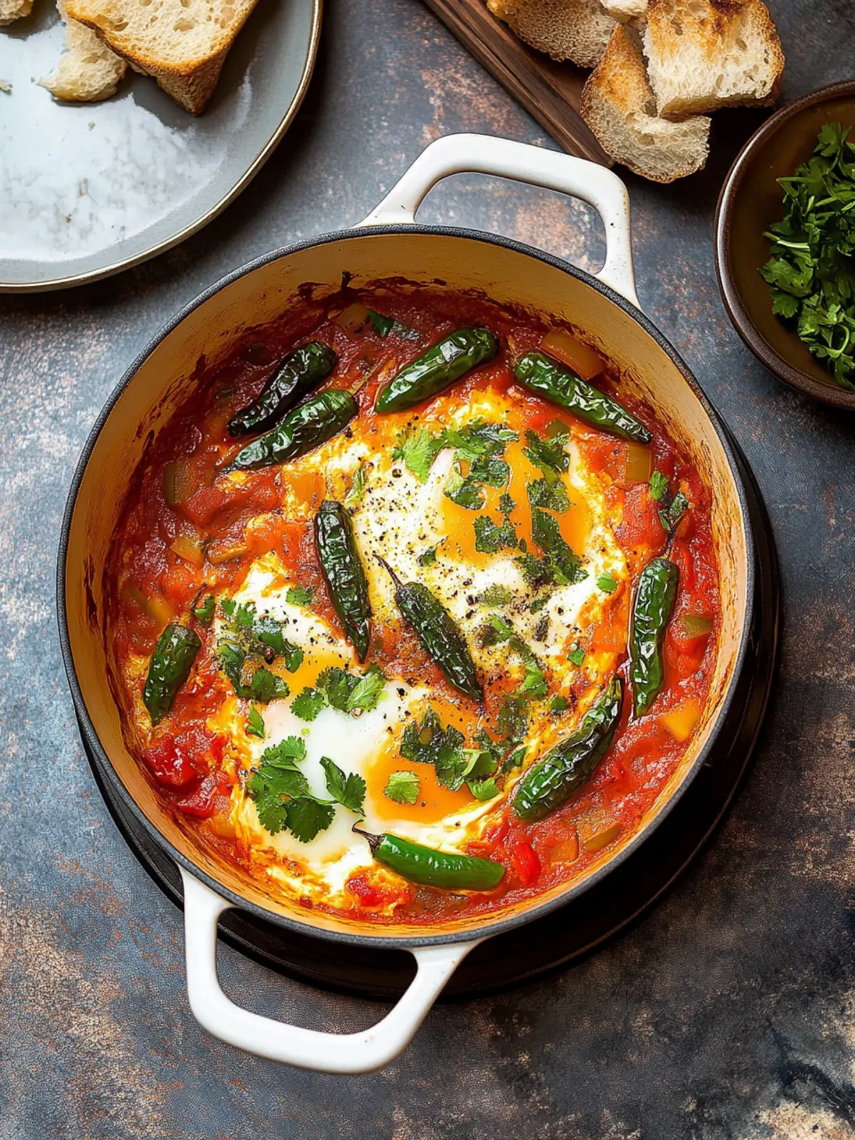 Savory Shakshuka with Blistered Shishito Peppers Magic 2 Shakshuka with Blistered Shishito Peppers