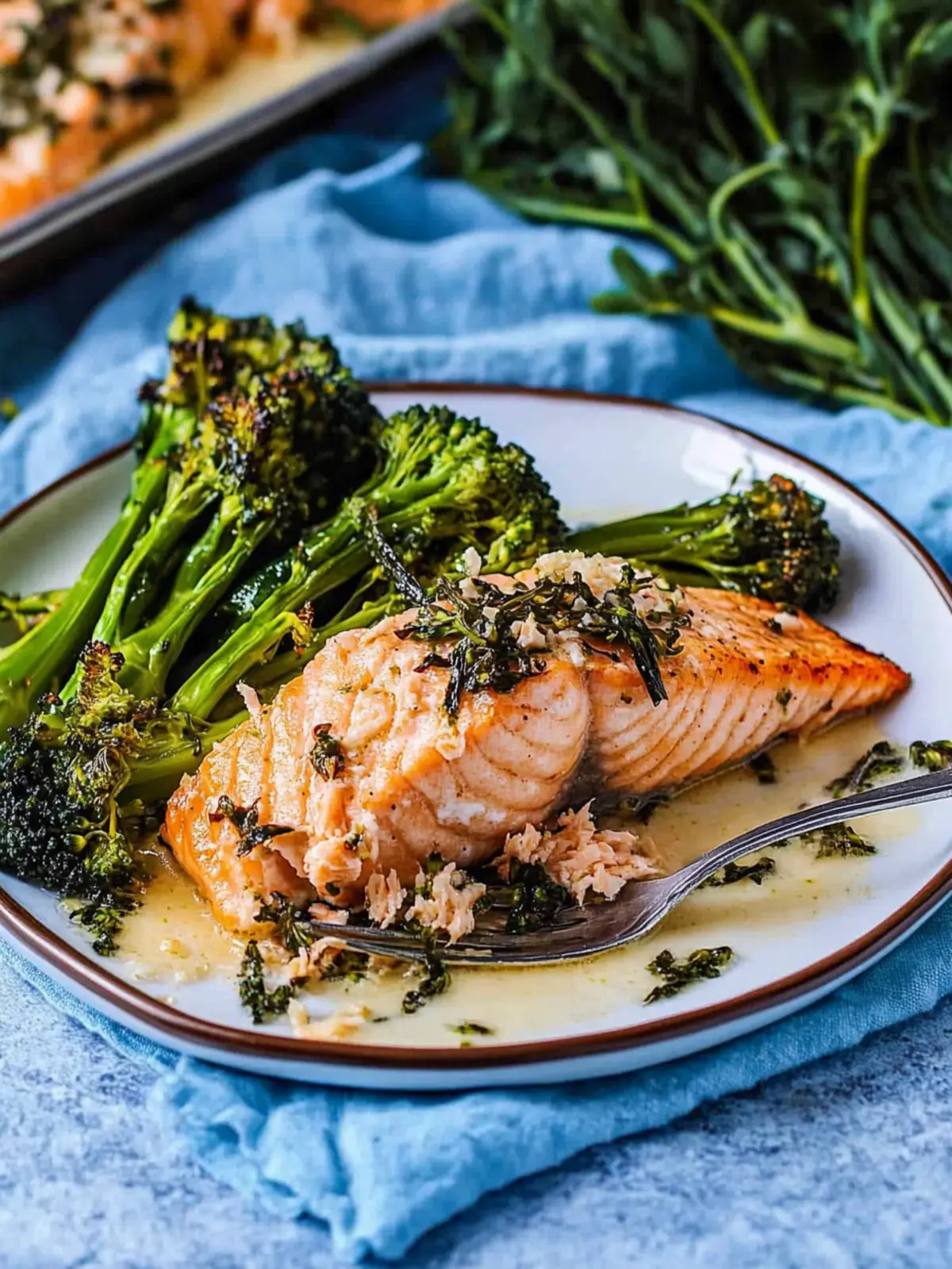 Buttery Baked Salmon with Baby Broccoli for a Quick Healthy Feast 2 Buttery Baked Salmon with Baby Broccoli