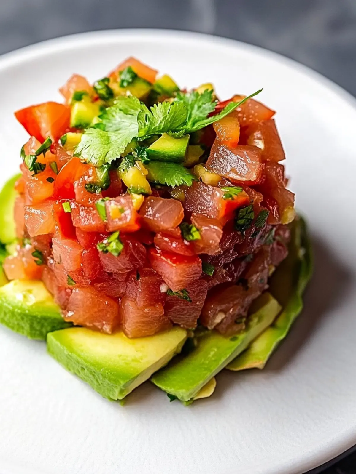 Zesty Spicy Tuna Tartare with Creamy Avocado Delight 3 Spicy Tuna Tartare