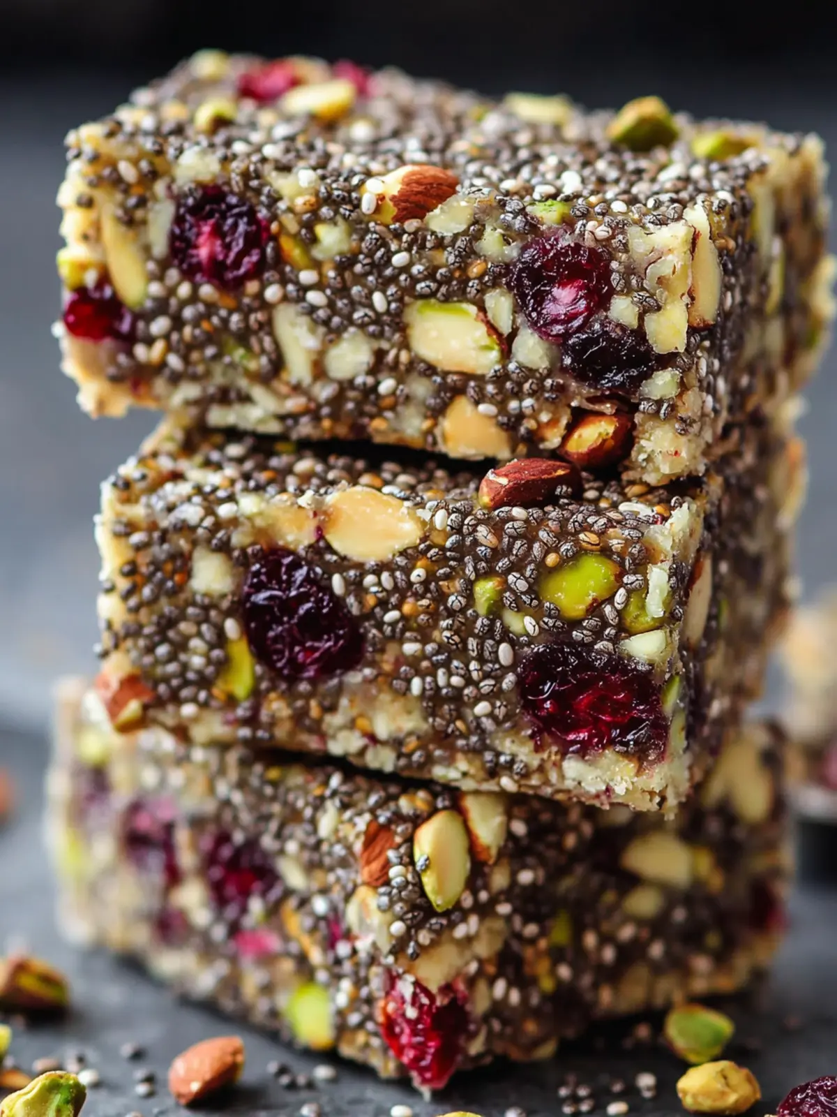 Pistachio Cranberry Chia Bars: Easy Healthy No-Bake Treats 5 Pistachio Cranberry Chia Bars: A Healthy No-Bake Snack