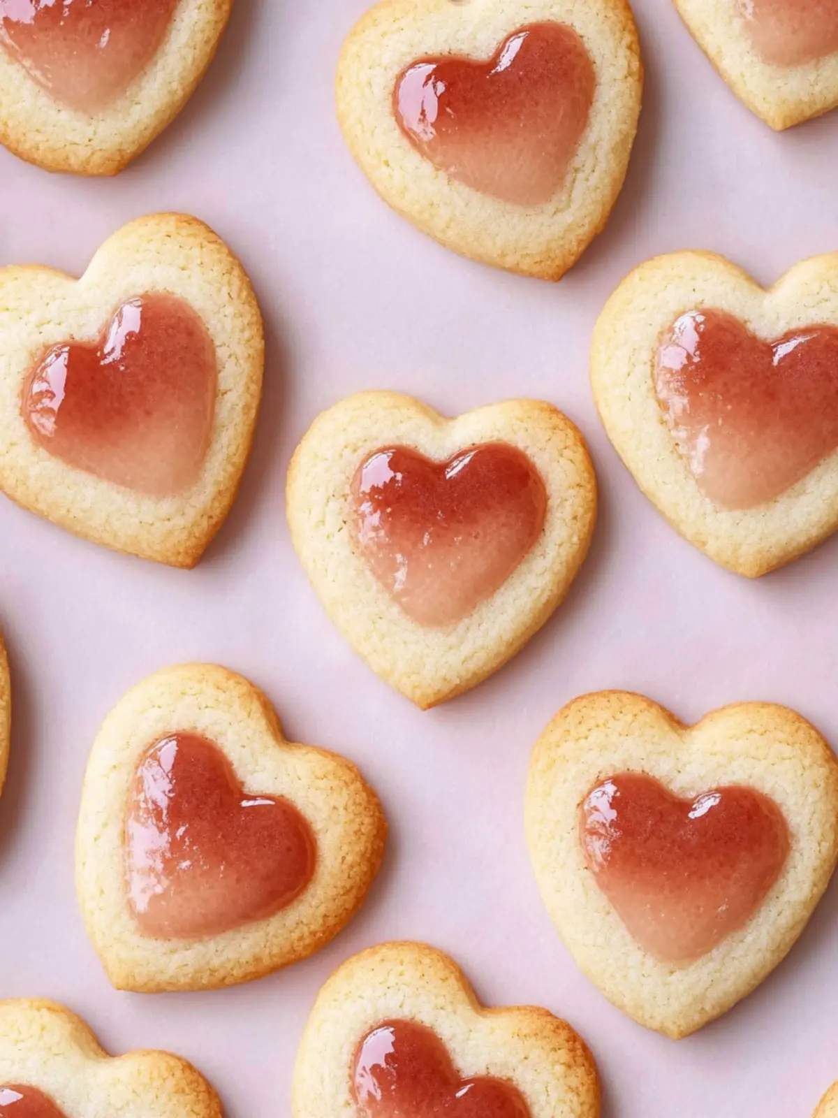 Delicious Heart Print Cookies with Sweet Jam Centers 4 Heart Print Cookies