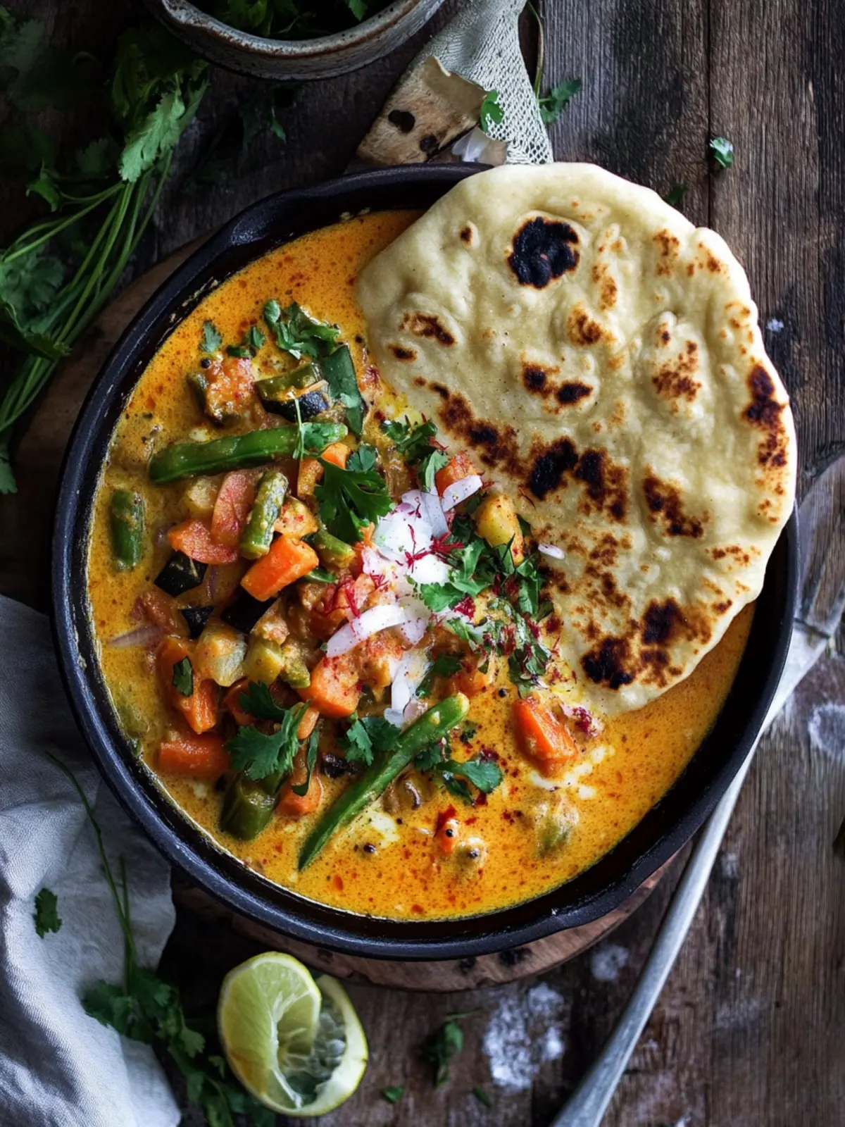 Cozy Winter Vegetable Coconut Curry with Garlic Butter Naan 4 Winter Vegetable Coconut Curry with Garlic Butter Naan