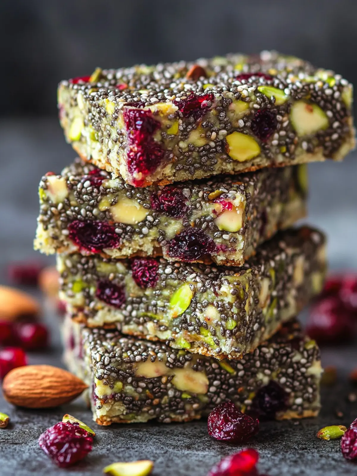 Pistachio Cranberry Chia Bars: Easy Healthy No-Bake Treats 4 Pistachio Cranberry Chia Bars: A Healthy No-Bake Snack