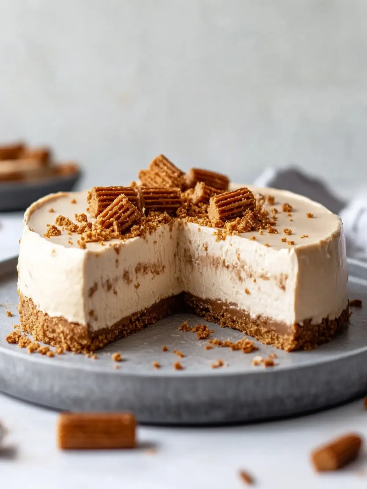 Creamy No Bake Biscoff Cheesecake Ready in 20 Minutes 2 No Bake Biscoff Cheesecake