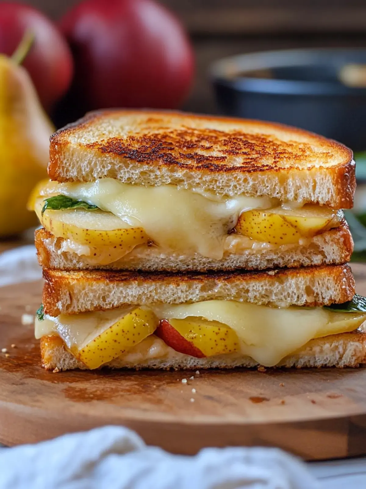Indulge in a Pear & Brie Grilled Cheese Sandwich Delight 3 Pear & Brie Grilled Cheese Sandwich