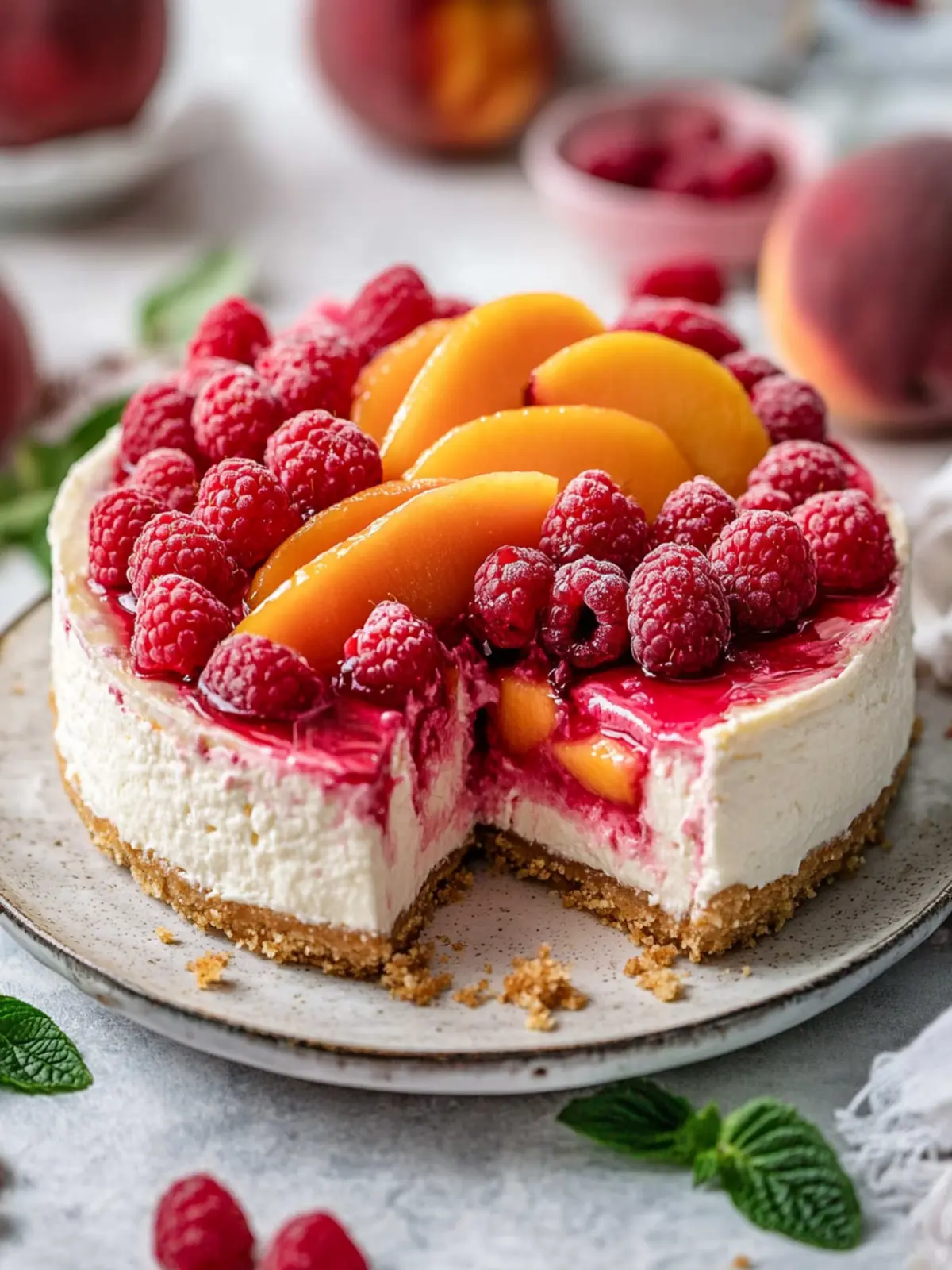 Raspberry Peach Cheesecake: A Summer Delight You’ll Love 4 Raspberry Peach Cheesecake