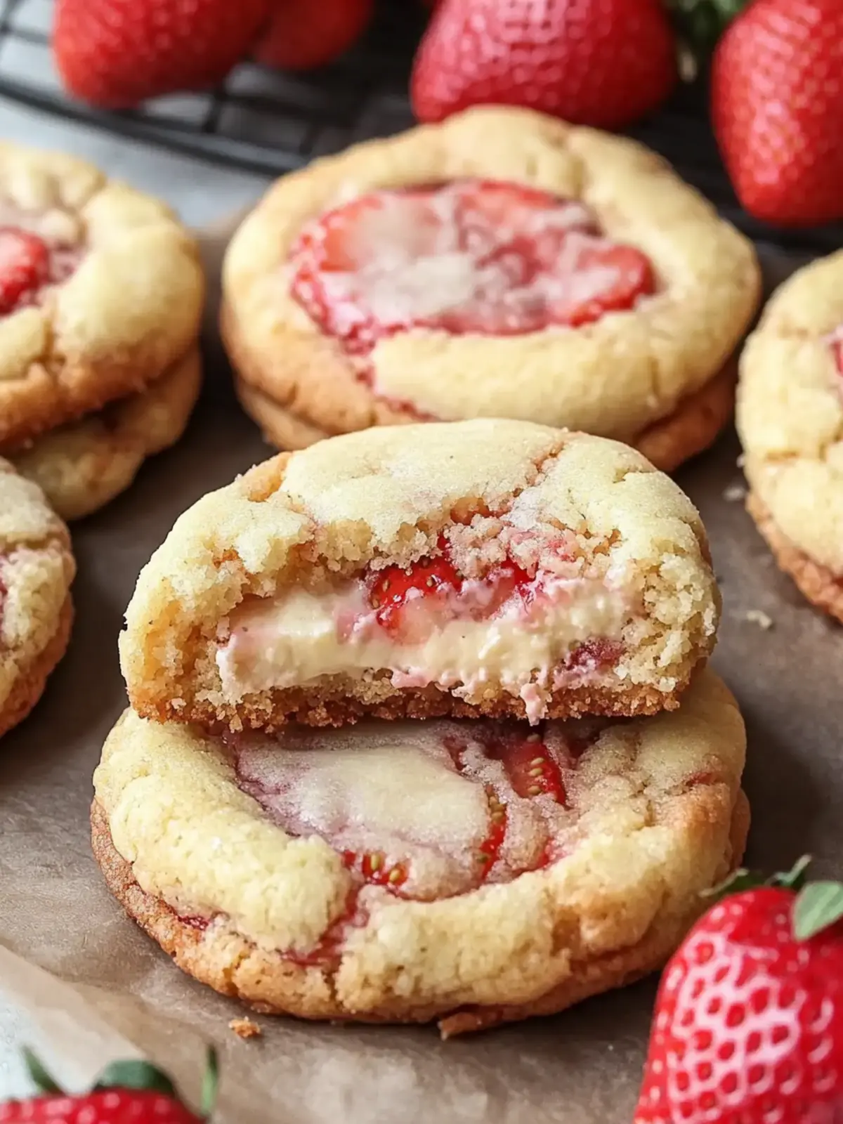 Strawberry Cheesecake Cookies Pretty, Chewy & Irresistible! 2 Strawberry Cheesecake Cookies Pretty, Chewy & Delicious!