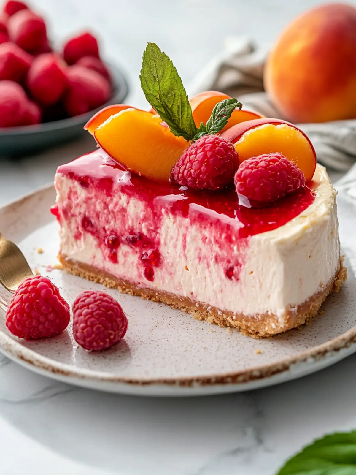 Raspberry Peach Cheesecake: A Summer Delight You’ll Love 2 Raspberry Peach Cheesecake