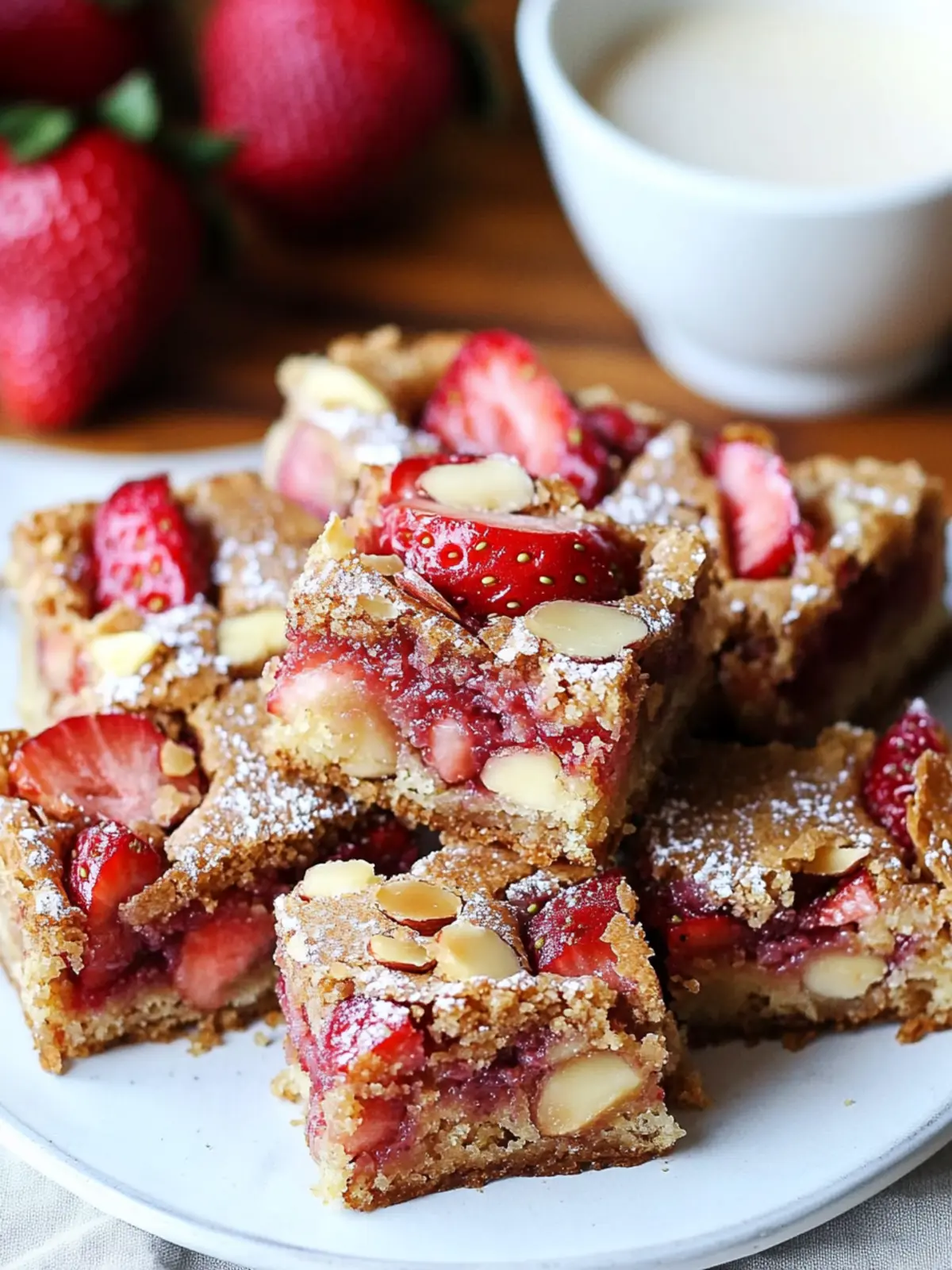 Strawberry Almond Blondies - Irresistible Homemade Delight 5 Strawberry almond blondies