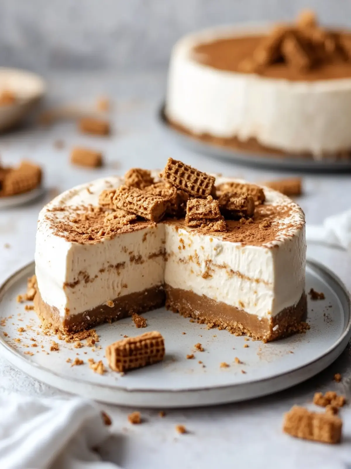 Creamy No Bake Biscoff Cheesecake Ready in 20 Minutes 3 No Bake Biscoff Cheesecake
