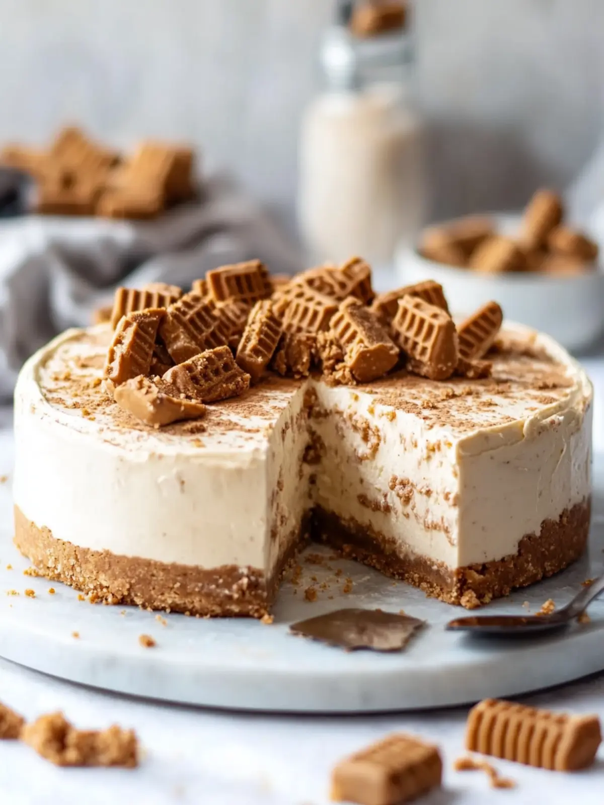 Creamy No Bake Biscoff Cheesecake Ready in 20 Minutes 5 No Bake Biscoff Cheesecake