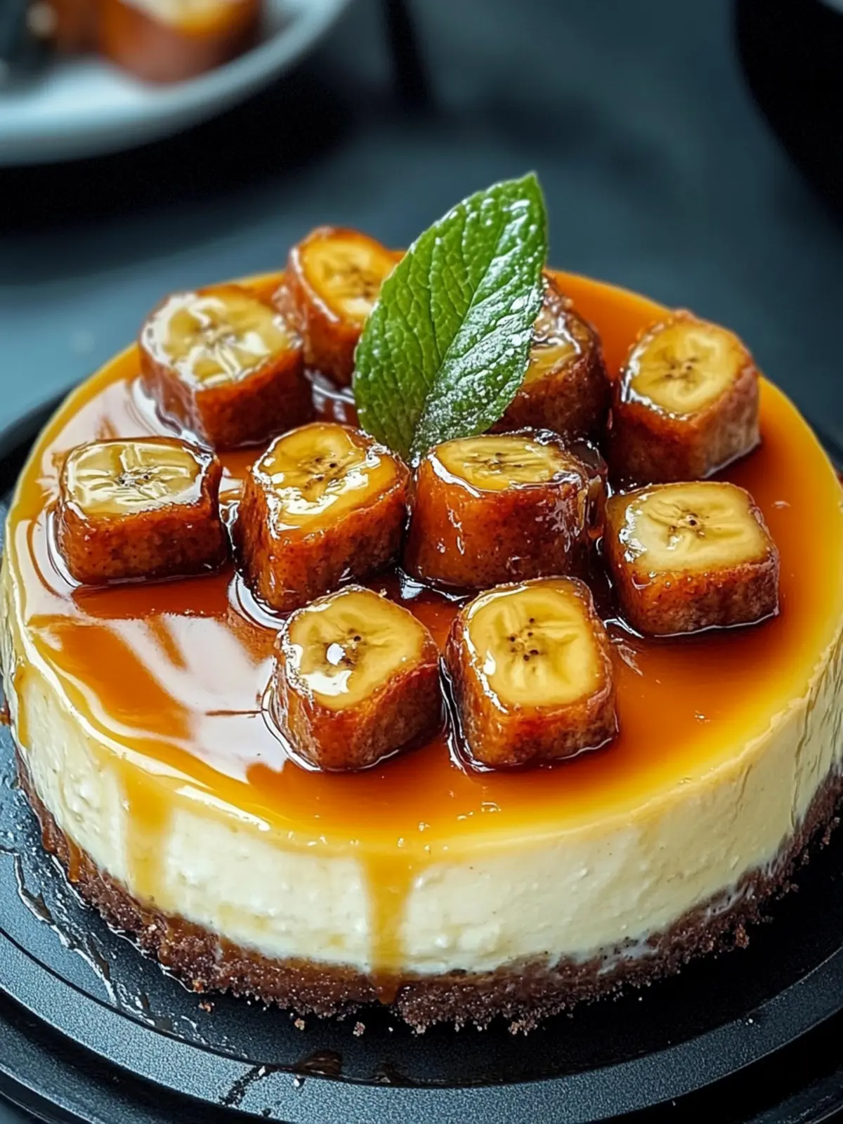 Heavenly Caramelized Banana Cheesecake with Rum Glaze Delight 3 Caramelized Banana Cheesecake with Rum Glaze