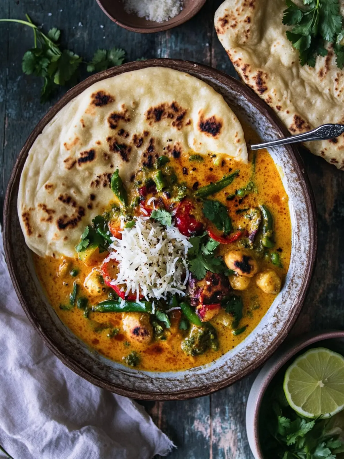 Cozy Winter Vegetable Coconut Curry with Garlic Butter Naan 3 Winter Vegetable Coconut Curry with Garlic Butter Naan