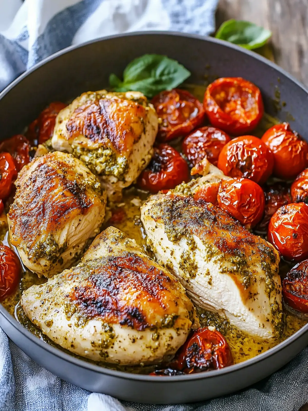 Creamy Pesto Chicken with Roasted Tomatoes for a Cozy Dinner 5 Creamy Pesto Chicken with Roasted Tomatoes