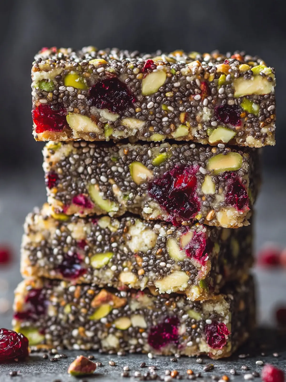 Pistachio Cranberry Chia Bars: Easy Healthy No-Bake Treats 3 Pistachio Cranberry Chia Bars: A Healthy No-Bake Snack