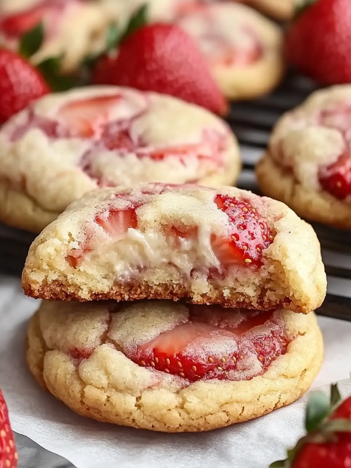Strawberry Cheesecake Cookies Pretty, Chewy & Irresistible! 5 Strawberry Cheesecake Cookies Pretty, Chewy & Delicious!