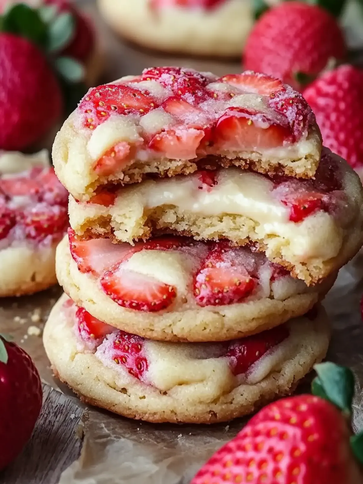 Strawberry Cheesecake Cookies Pretty, Chewy & Irresistible! 3 Strawberry Cheesecake Cookies Pretty, Chewy & Delicious!