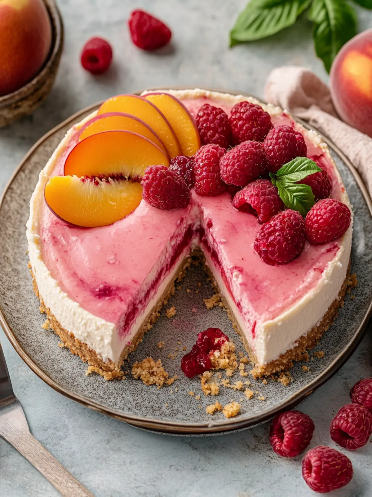 Raspberry Peach Cheesecake: A Summer Delight You’ll Love 3 Raspberry Peach Cheesecake