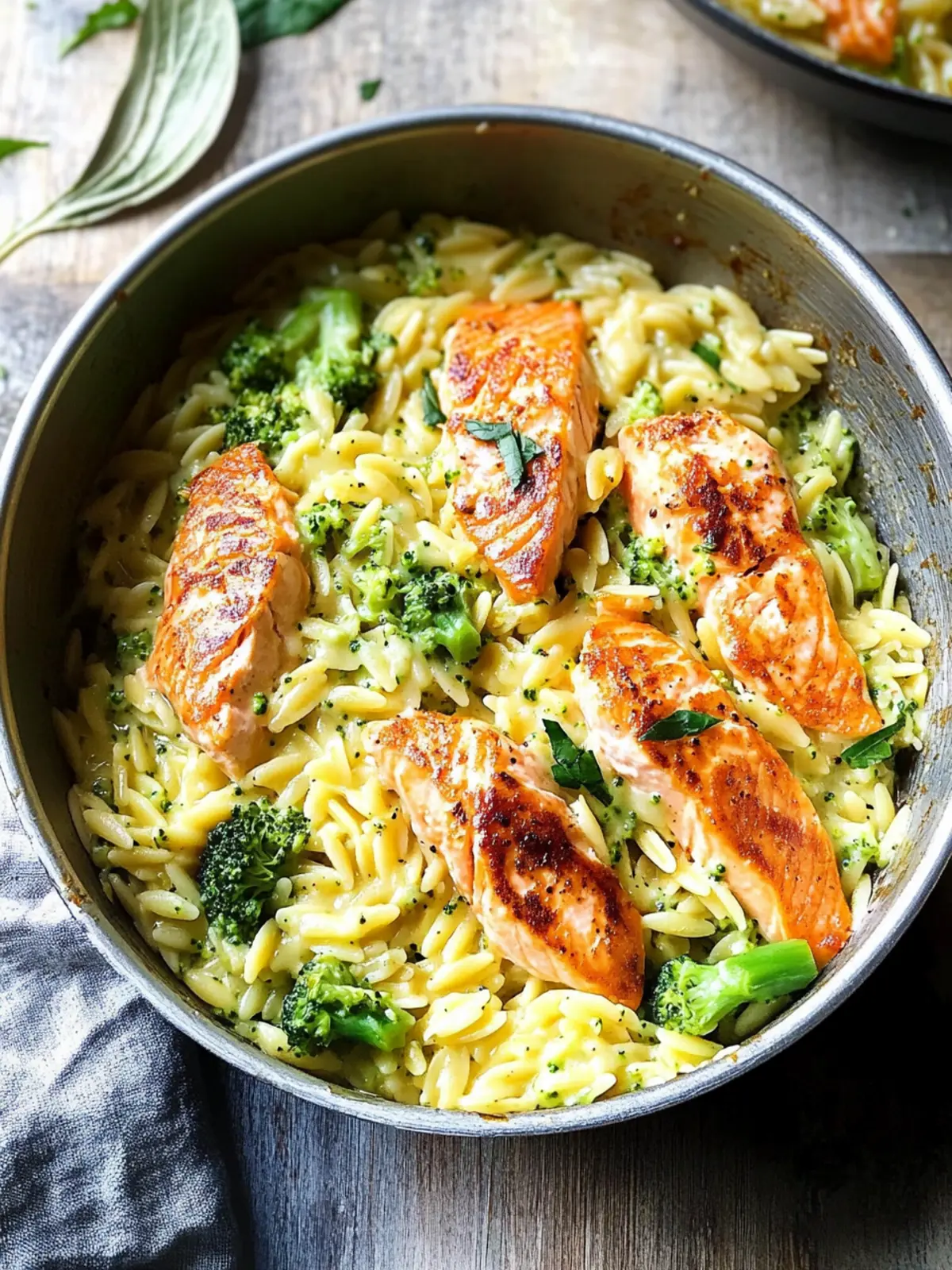 One Pot Broccoli Cheddar Salmon Orzo That's Ready in 30 Minutes 3 One Pot Broccoli Cheddar Salmon Orzo
