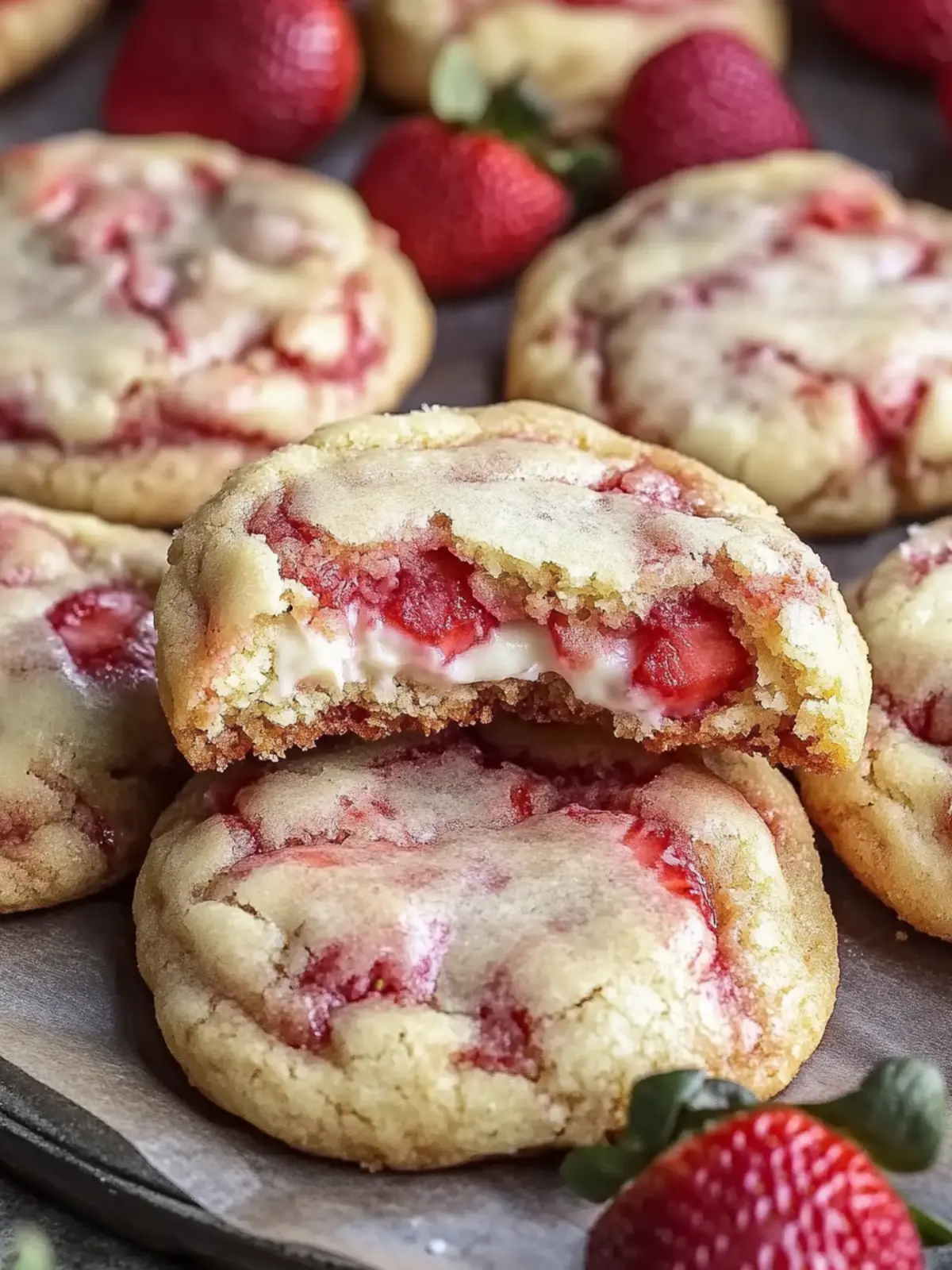 Strawberry Cheesecake Cookies Pretty, Chewy & Irresistible! 4 Strawberry Cheesecake Cookies Pretty, Chewy & Delicious!