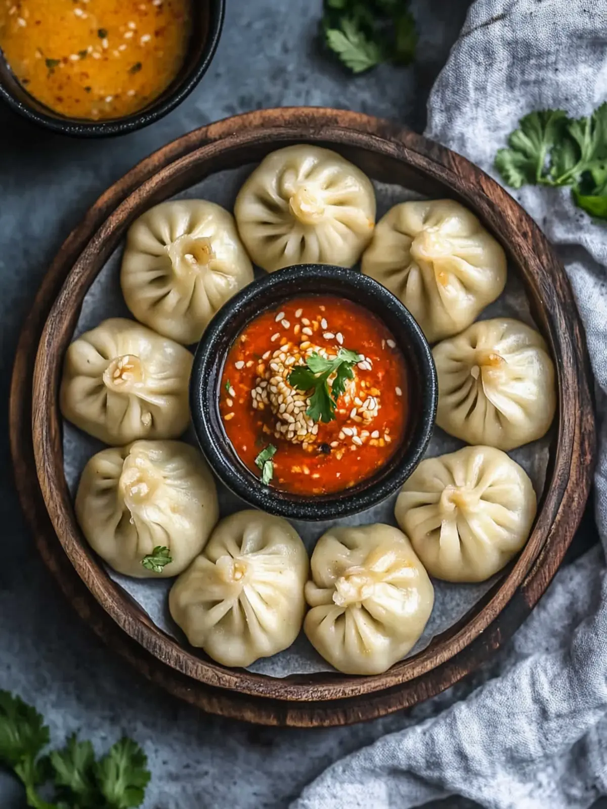 Savor Homemade Tibetan Vegetable Momos with Tangy Chutney 5 Tibetan Vegetable Momos with Spicy Sesame Tomato Chutney