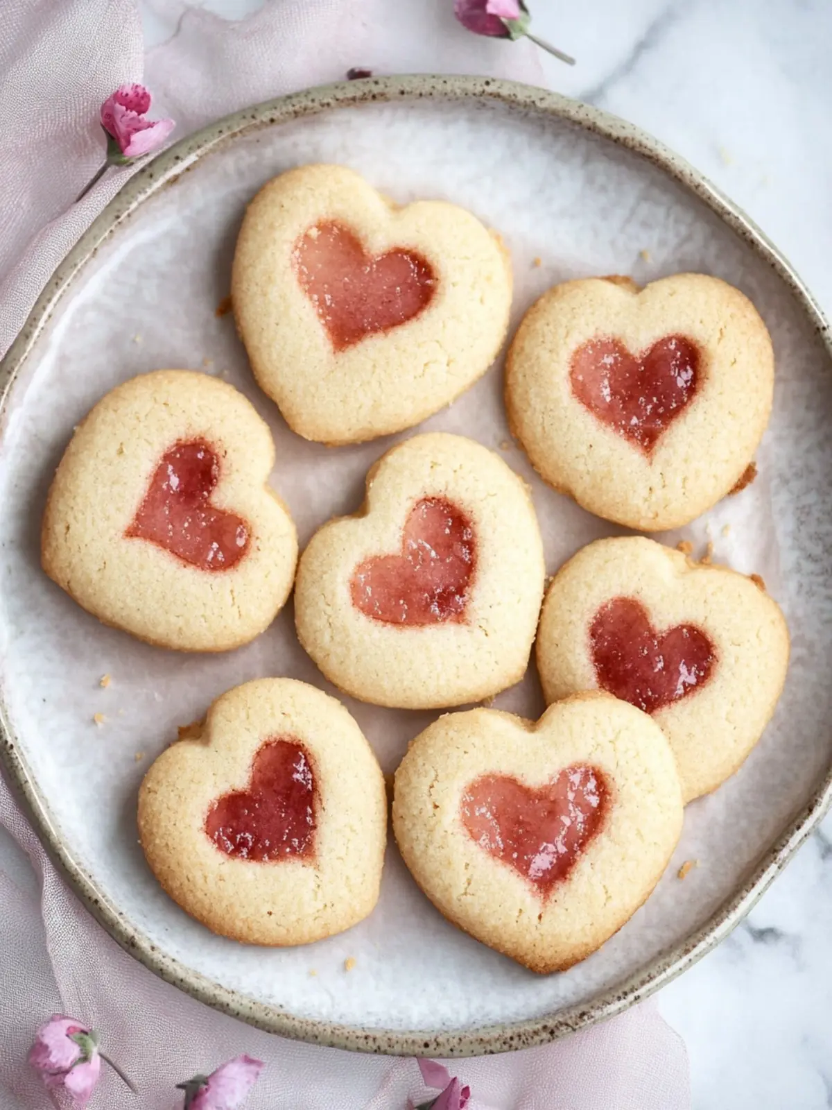 Delicious Heart Print Cookies with Sweet Jam Centers 5 Heart Print Cookies