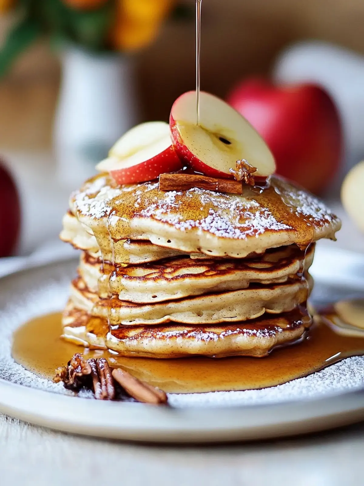 Fluffy Apple Cinnamon Yogurt Pancakes for a Healthy Breakfast 3 Apple cinnamon yogurt pancakes