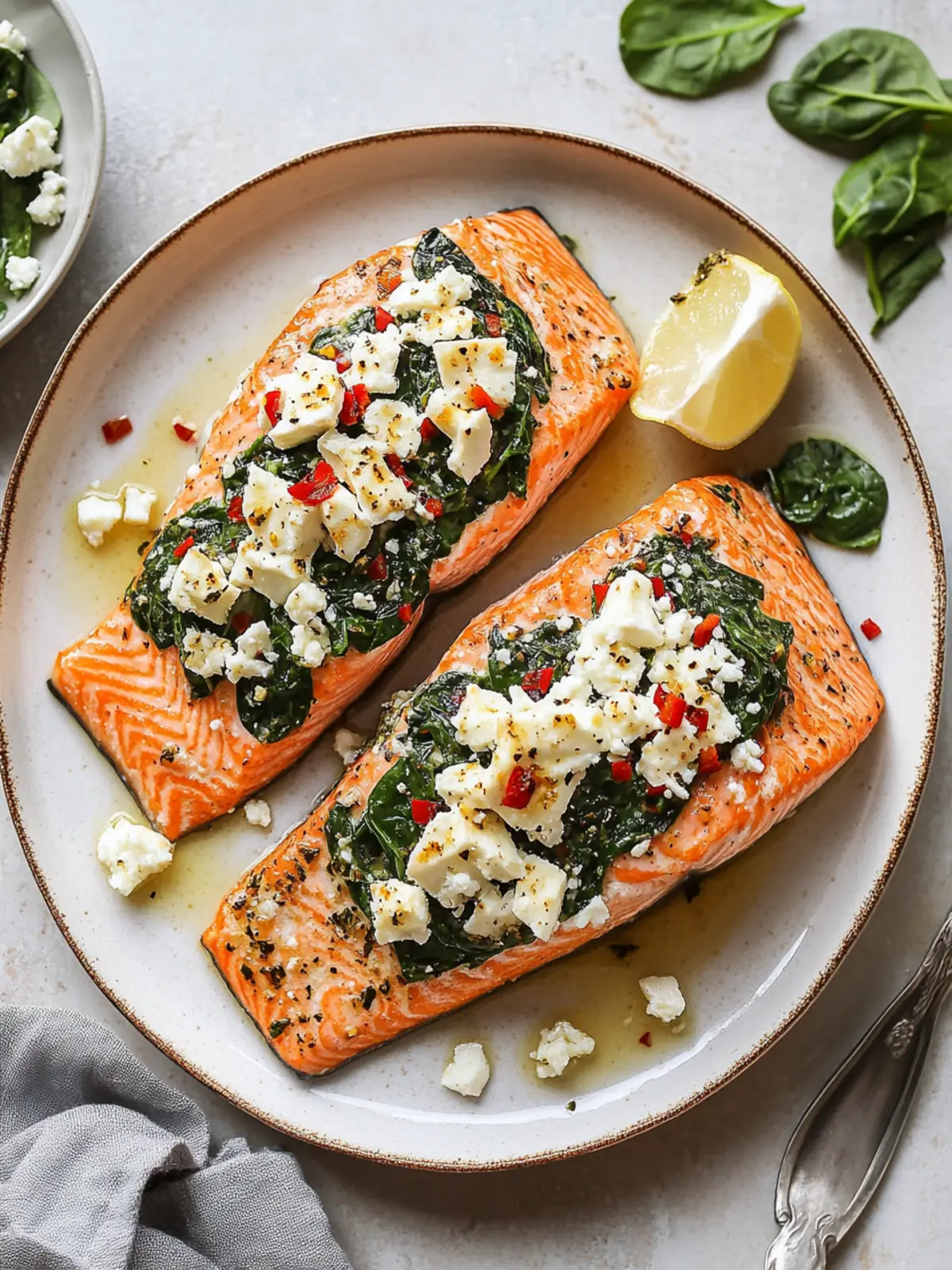 Delicious Stuffed Salmon With Spinach & Feta in 30 Minutes 2 Stuffed Salmon With Spinach & Feta