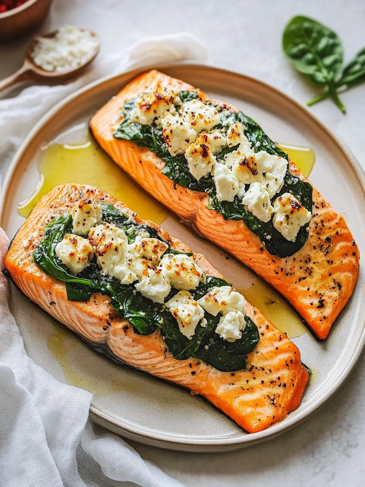 Delicious Stuffed Salmon With Spinach & Feta in 30 Minutes 3 Stuffed Salmon With Spinach & Feta