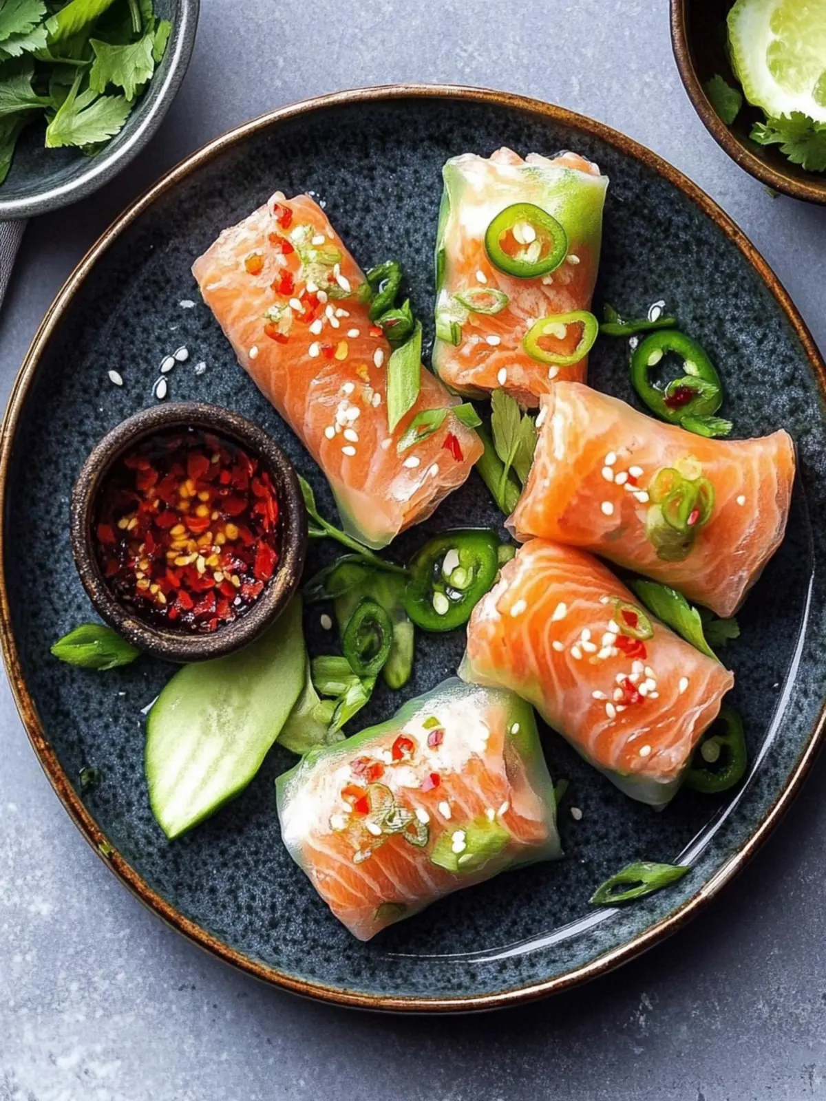 Crispy Rice Paper Roll-Ups with Salmon That Wow Every Bite 2 Crispy Rice Paper Roll-Ups with Salmon