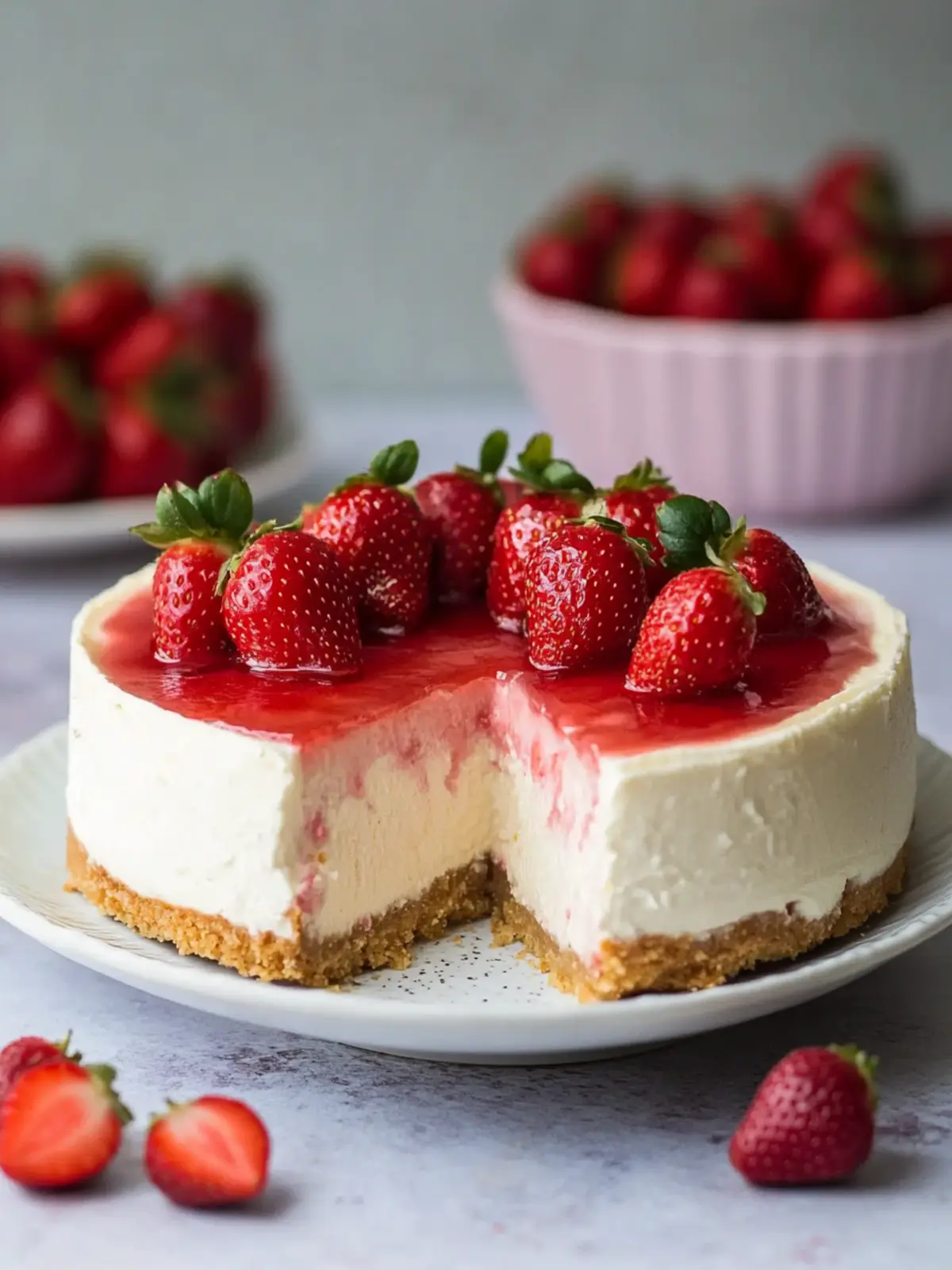 Irresistible Strawberry Cheesecake with Fresh Summer Bliss 2 Strawberry Cheesecake
