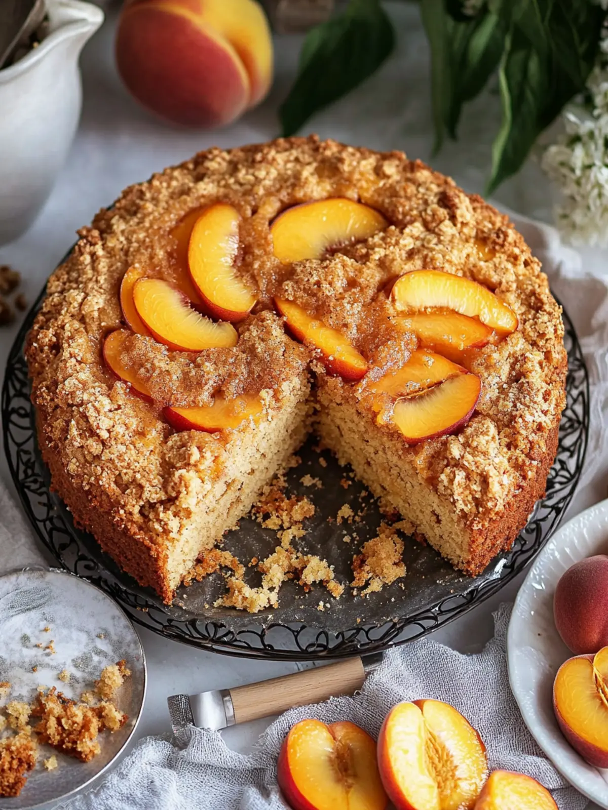 Peach Coffee Cake of Your Dreams: Sweet Summer Bliss Awaits 3 Peach Coffee Cake of Your Dreams!