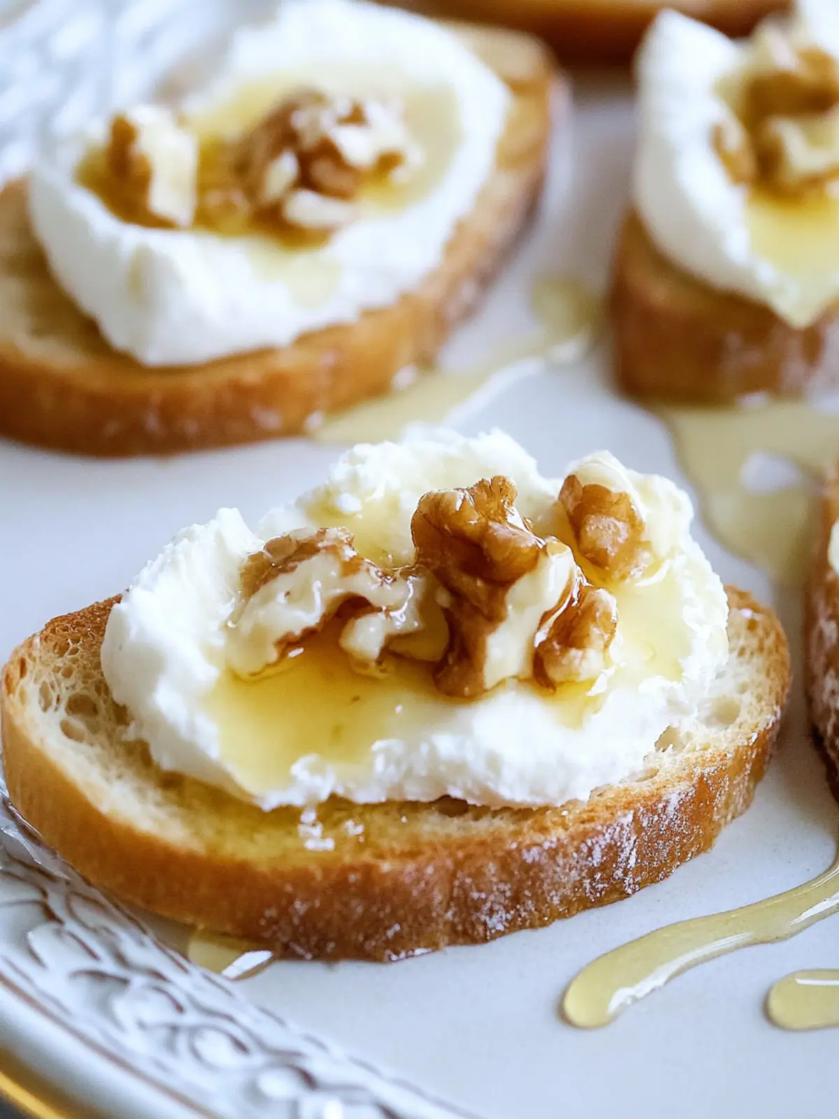 Delicious Goat Cheese Toasts with Honey and Walnuts Magic 2 Goat Cheese Toasts