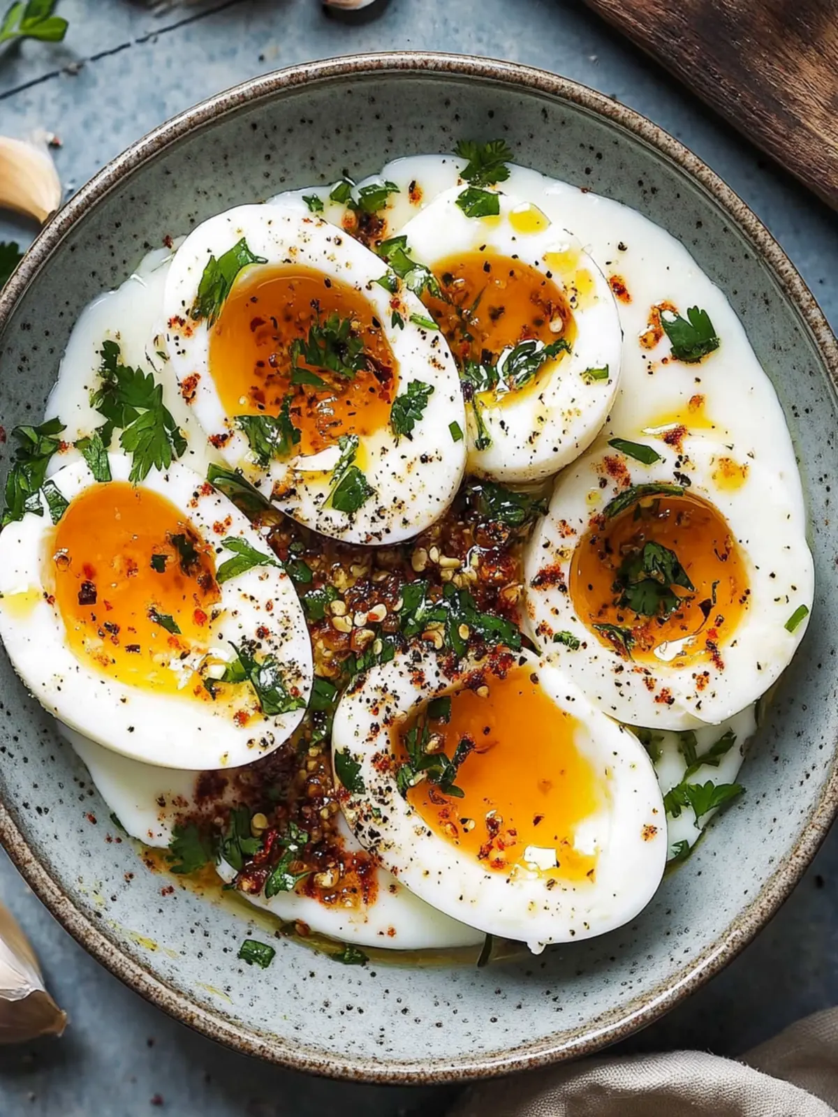 Jammy Eggs with Chili Butter and Garlic Yogurt Bliss 3 Jammy Eggs with Chili Butter and Garlic Yogurt