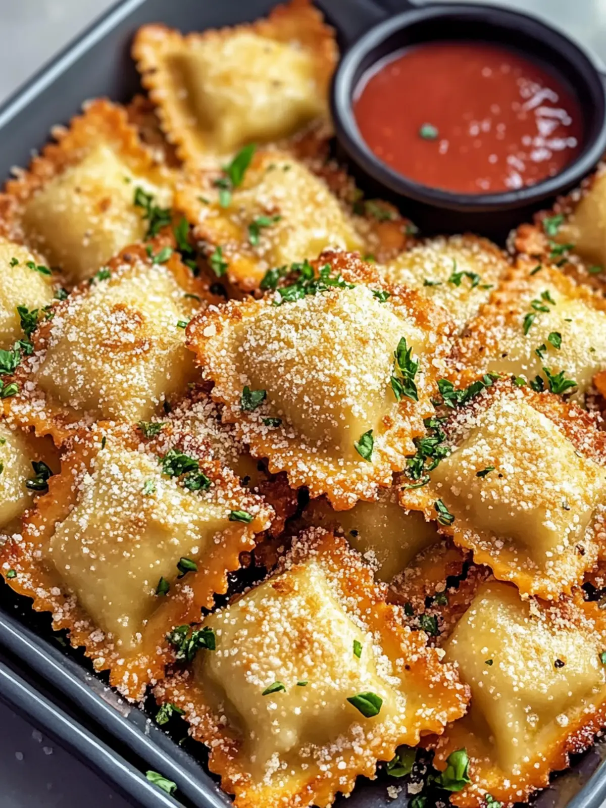Crispy Toasted Ravioli in Air Fryer or Oven – Pure Perfection 3 Toasted Ravioli in Air Fryer or Oven – Crispy & Perfectly Golden