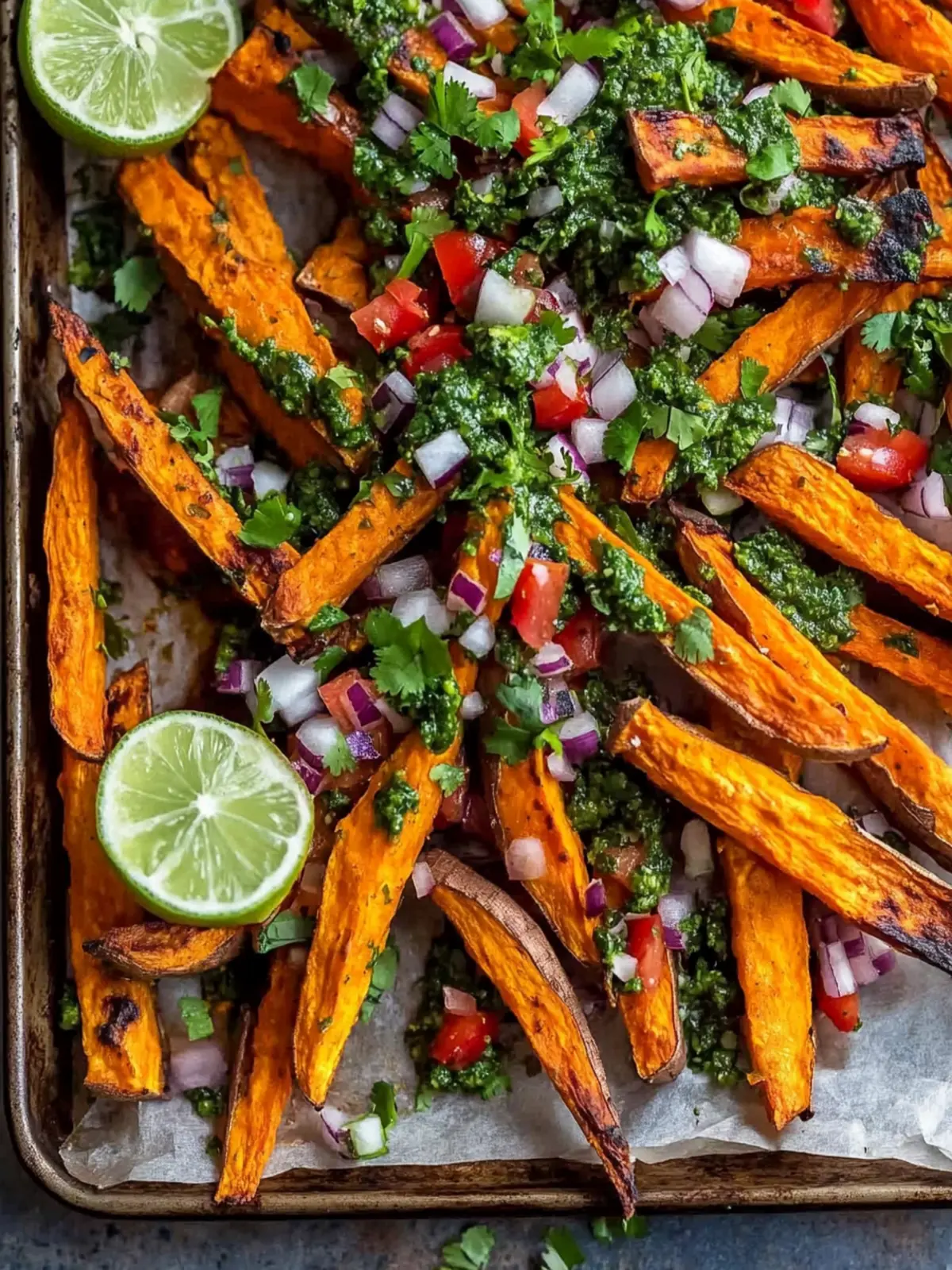 Chimichurri Loaded Sweet Potato Fries: A Satisfying Vegan Treat 3 Chimichurri Loaded Sweet Potato Fries
