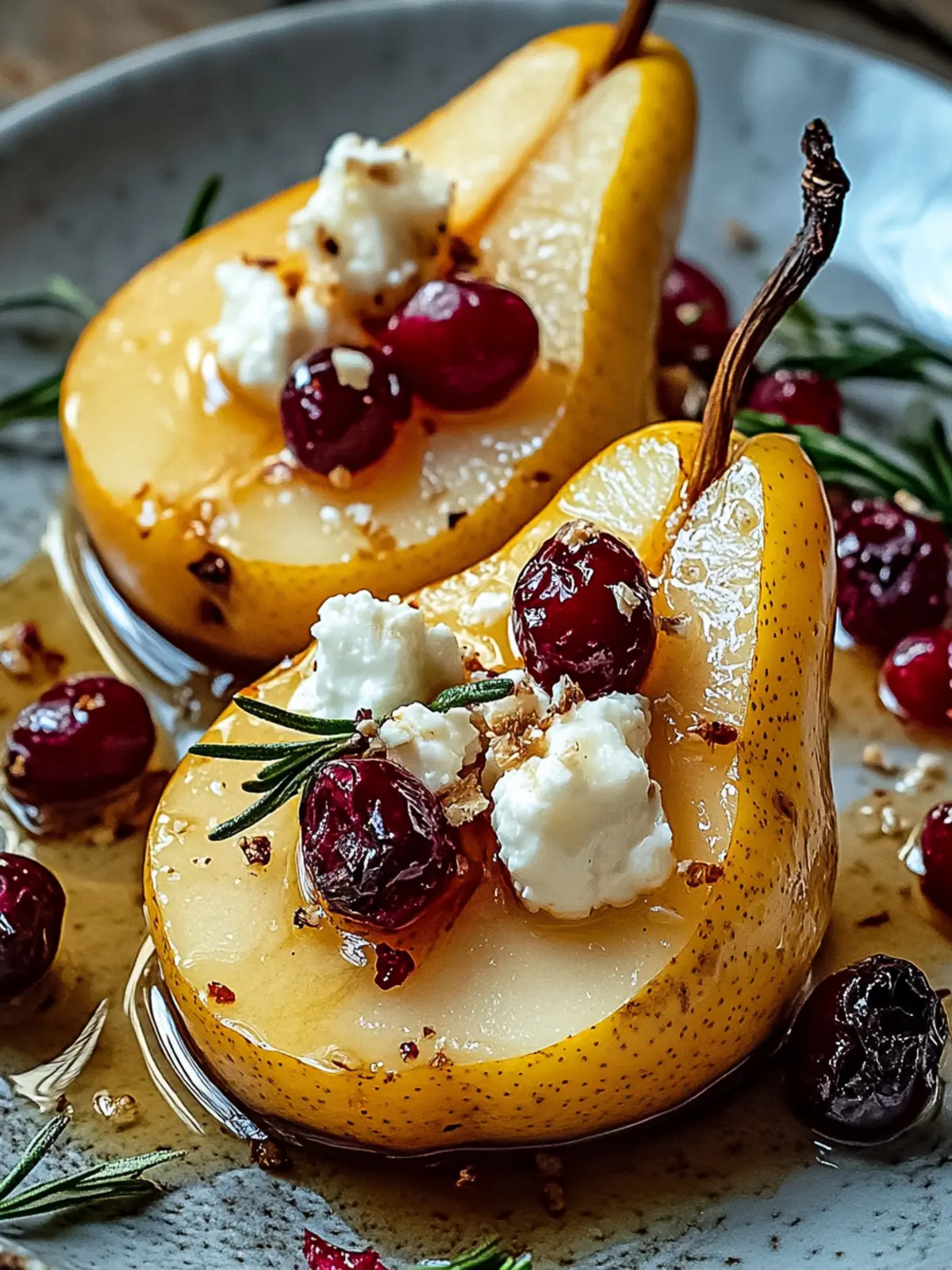 Baked Pears with Goat Cheese, Honey, and Cranberries Bliss 4 Baked Pears with Goat Cheese, Honey, and Cranberries