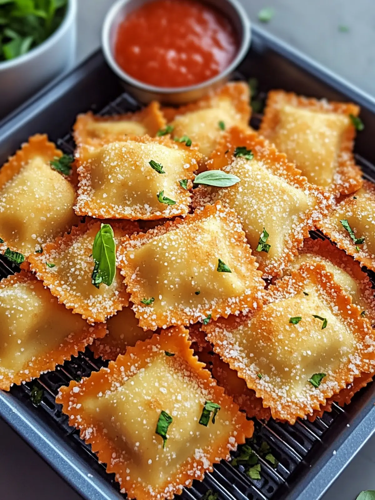 Crispy Toasted Ravioli in Air Fryer or Oven – Pure Perfection 2 Toasted Ravioli in Air Fryer or Oven – Crispy & Perfectly Golden