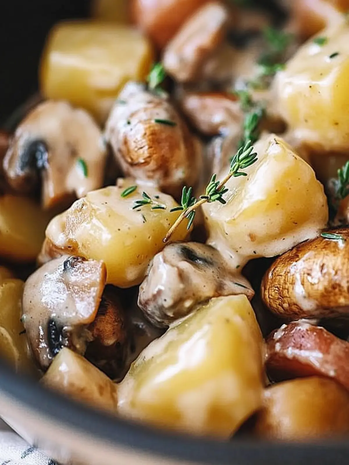 Creamy Garlic Mushrooms and Potatoes with Thyme Bliss 3 Creamy Garlic Mushrooms and Potatoes with Thyme