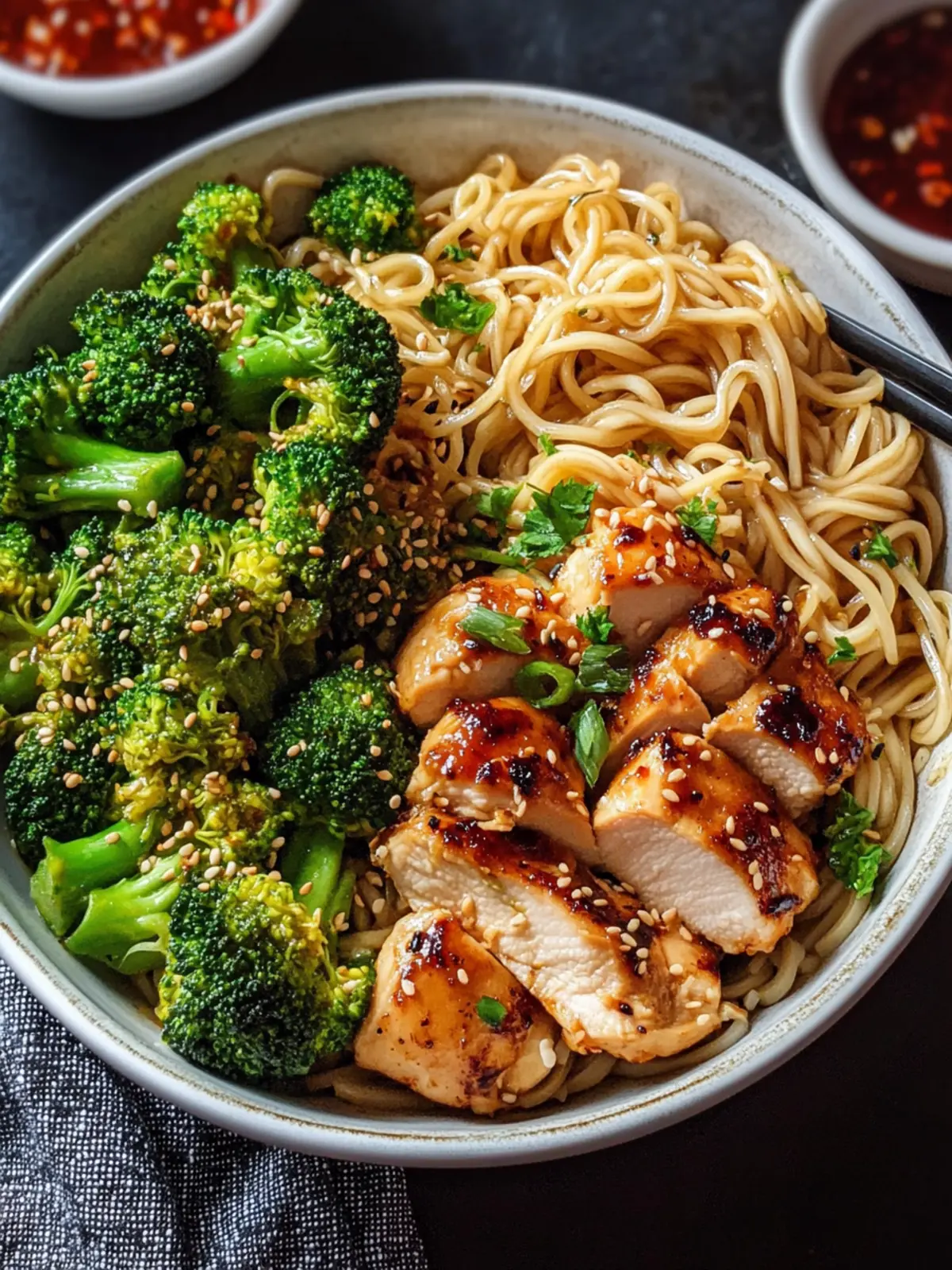 Spicy Garlic Chicken and Broccoli Noodle Bowls: Quick & Flavorful! 2 Spicy Garlic Chicken and Broccoli Noodle Bowls