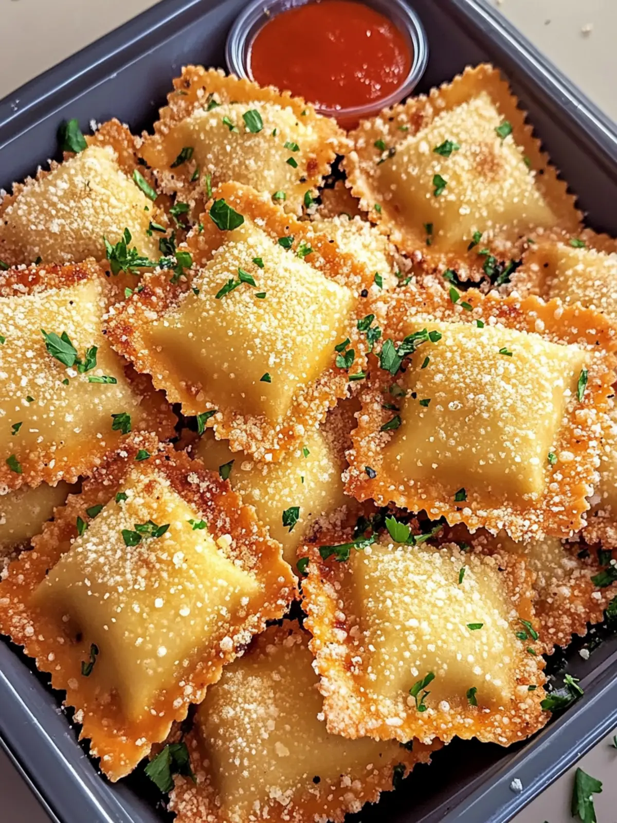 Crispy Toasted Ravioli in Air Fryer or Oven – Pure Perfection 5 Toasted Ravioli in Air Fryer or Oven – Crispy & Perfectly Golden